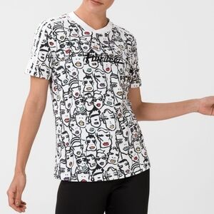 NWT SOLD OUT adidas x Fiorucci AOP Faces Damen T-Shirt Size XS